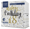 Servítky Airlaid, PAW Gold Birthday 18 - 40x40/50 ks