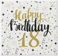 Servítky Airlaid, PAW Gold Birthday 18 - 40x40/50 ks