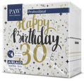 Servítky Airlaid, PAW Gold Birthday 30 - 40x40/50 ks