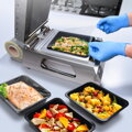 Menu misa (PP) extra-pevná 3dielná čierna 227 x 178 x 49 mm [50 ks]