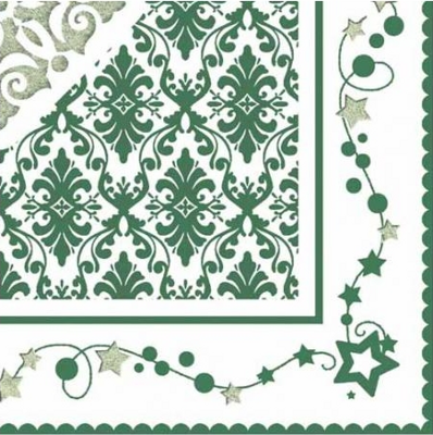 Vianočné servítky Vera zelená 50 ks 