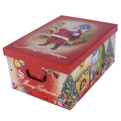 Úložná dekoračná krabica Christmas Santa Claus Maxi