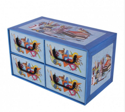 Úložná dekoračná krabica 4 - šuflíková ŠKOLA abeceda