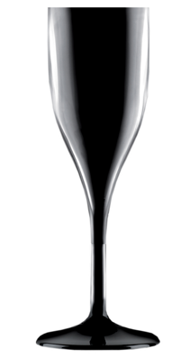 Plastový pohár na šampanské čierny