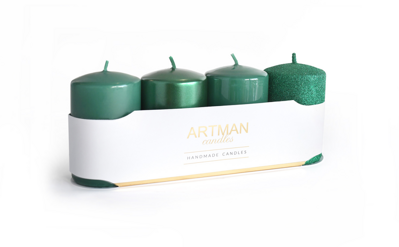 Adventná sviečka 4-pack zelená