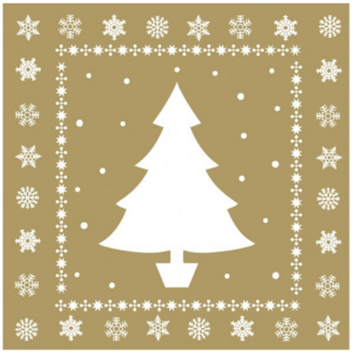 Vianočné servítky Sovie White Tree in gold