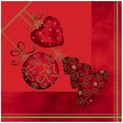 Vianočné servítky Sovie Tiffany rot