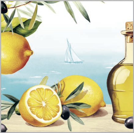 Servítky Olives & Lemons 40x40 Linclass, Mank - 50 ks