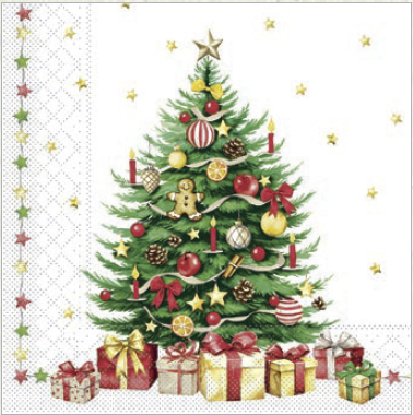 Vianočné servítky tissue Tannenbaum 33x33 / 100 ks
