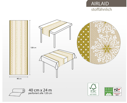Vianočná šerpa Liam Calypso gold-beige 40cm x24m Linclass, S.H.