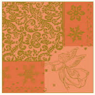 Vianočné servítky Airlaid ARELLA aprikot 72 ks