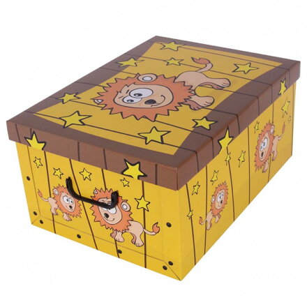 Úložná dekoračná krabica Animals Savana Leone MIDI