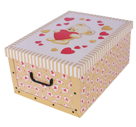 Úložná dekoračná krabica  Orsacchiotto Crema MIDI