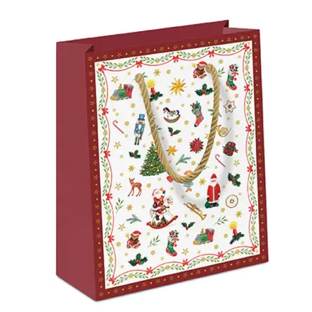 Taška darčeková ORNAMENTS ALL OVER red, Ambiente