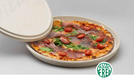Guľatá krabica na pizzu z bagasy, 40 ks
