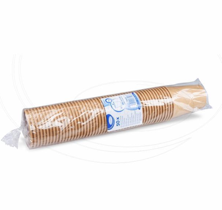 Papierový pohár hnedý 280 ml, M (Ø 80 mm) [50 ks]