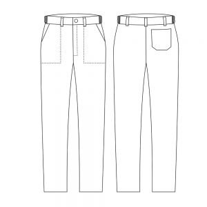 Kuchárske nohavice Slim Fit Black