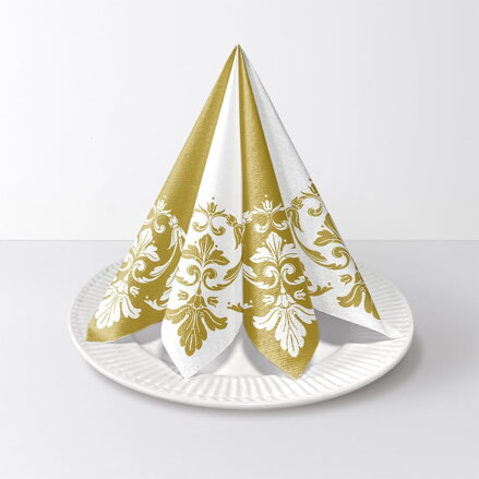 Reverse design motif gold-white 40x40/50 ks servítky Airlaid, PAW