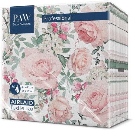 GORGEOUS ROSES 40x40/50 ks servítky Airlaid, PAW