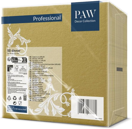 Reverse design motif gold-white 40x40/50 ks servítky Airlaid, PAW