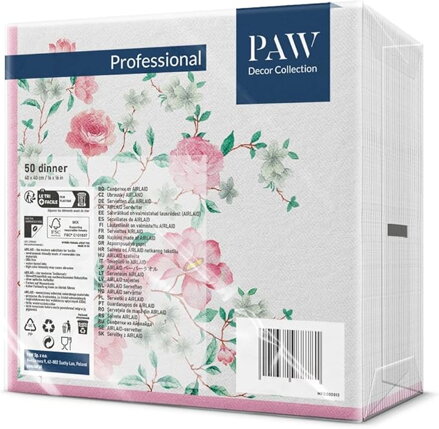 PINK SEASON 40x40/50 ks servítky Airlaid, PAW