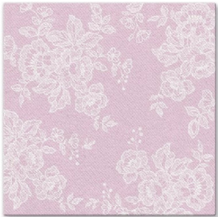 Servítky Airlaid, PAW Soft Lace Rosa 40x40/50 ks