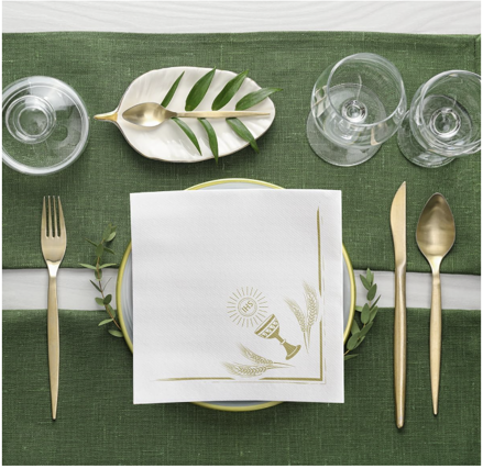 My First Communion gold- 40x40/50 ks servítky Airlaid, PAW