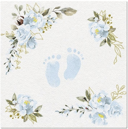 Baby Feet blue- 40x40/50 ks servítky Airlaid, PAW