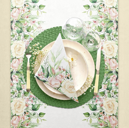 Paw šerpa Airlaid White Flowers 40cmx24m