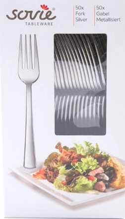 Plastová vidlička Sovie metal