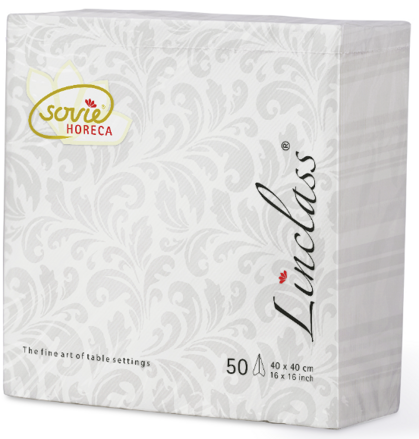 Servítky CARLO weiss 40x40/50 ks, Linclass
