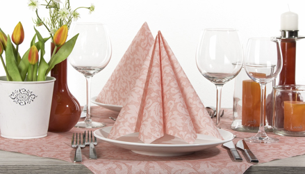 Servítky Mika aprikot  40x40 Linclass, Sovie Horeca