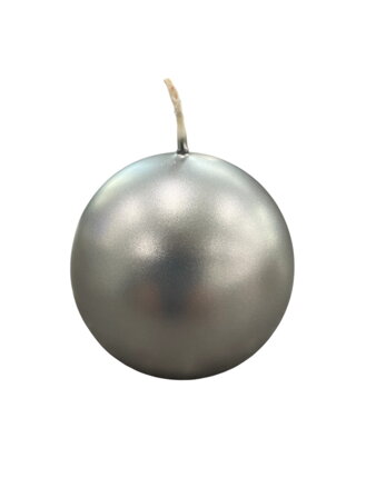 Sviečka guľa K3 Ø 80 mm, strieborná  metal
