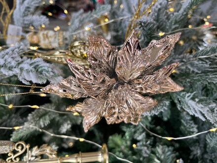 Vianočná ozdoba Závesný ružovo-zlatý kvet