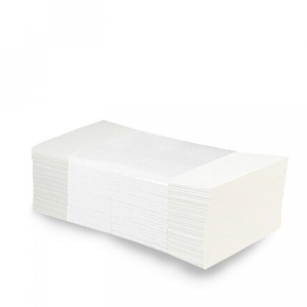 Papierové uteráky ZZ “V”, 2-vrstvé, biele