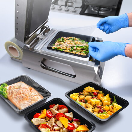 Menu misa (PP) extra-pevná 3dielná čierna 227 x 178 x 49 mm [50 ks]