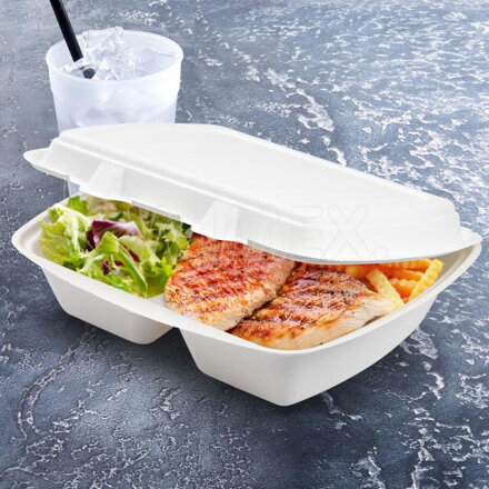 Menu box (cukrová trstina) 2dielny 241 x 202 x 70 mm 1000ml [50 ks]