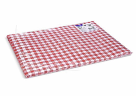 Papierové prestieranie Karo červené 40 x 30 cm [200 ks]