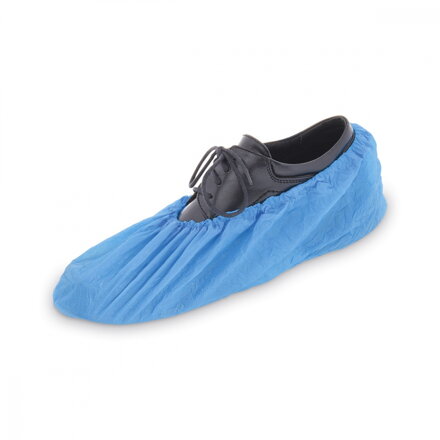 Jednorázové návleky na obuv modré 33 x 14 cm (CPE) [100 ks]