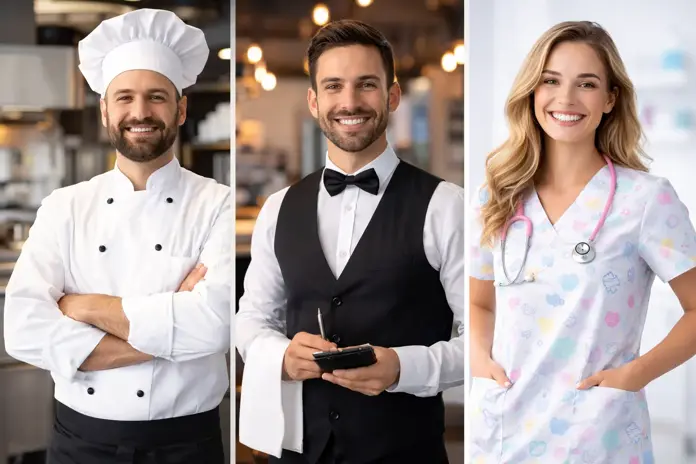 oblečenie pre kuchárov, čašníkov a zdravotníkov