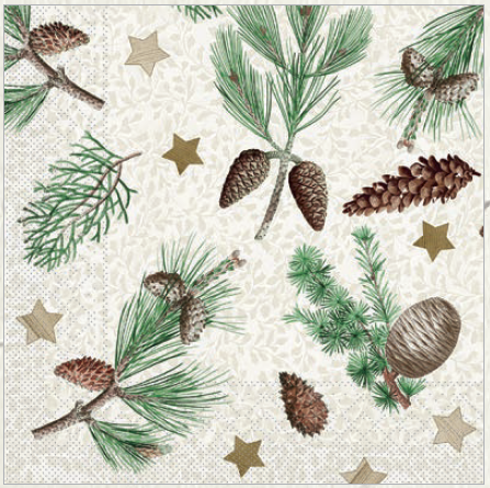 Vianočný papierový servítok Mank Pinea 40x40cm 100 ks