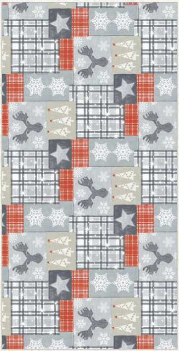 Vianočný obrus Pedro rot-grau 80x80 cm - 60 ks