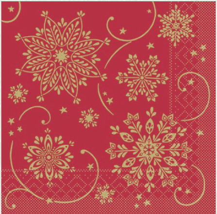Vianočné servítky papier CRISTAL rot 100 ks 40x40, Mank