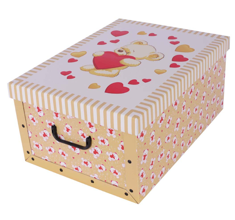 Úložná dekoračná krabica  Orsacchiotto Crema MIDI