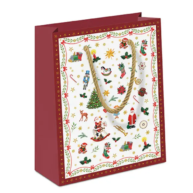 Taška darčeková ORNAMENTS ALL OVER red, Ambiente