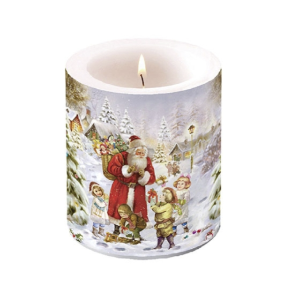 Sviečka vianočná Santa Bringing Presents, medium