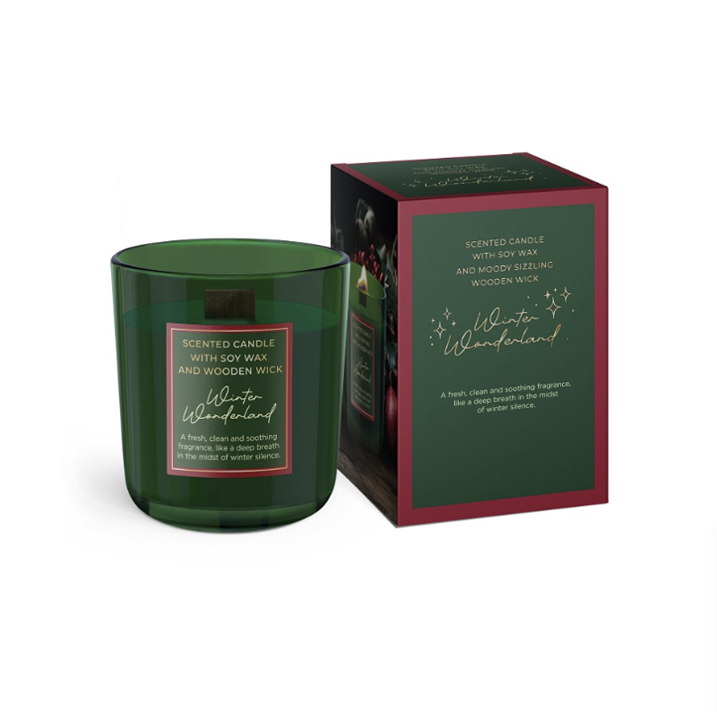 Vianočná sviečka v skle Winter Wonderland 150g