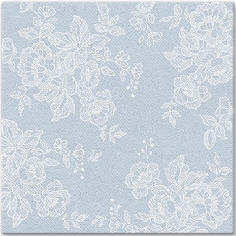 Servítky Airlaid, PAW Soft Lace Light blue 40x40/50 ks
