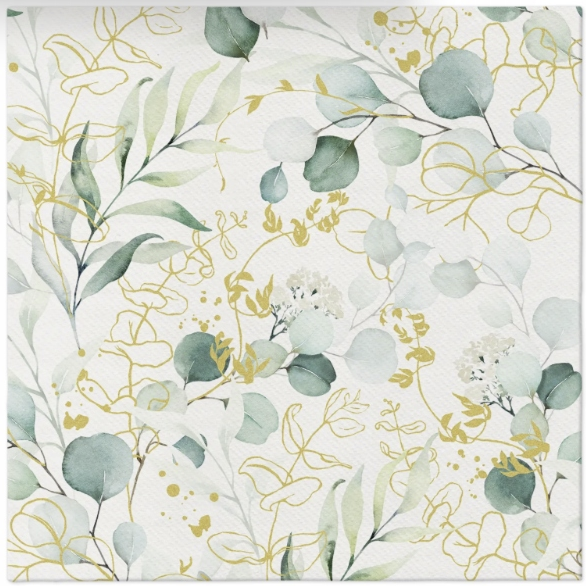 GOLDEN EUCALYPTUS 40x40/ 50 ks servítky Airlaid, PAW