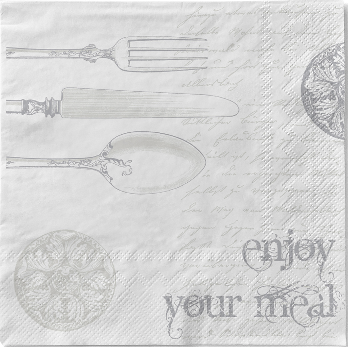 Servítky ELIZABETH silber-weiss 40x40/100 ks, papier SH